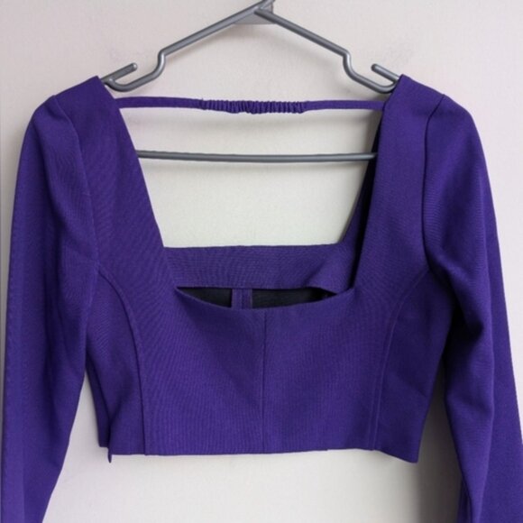 Zara long sleeve purple crop top - Picture 5 of 6